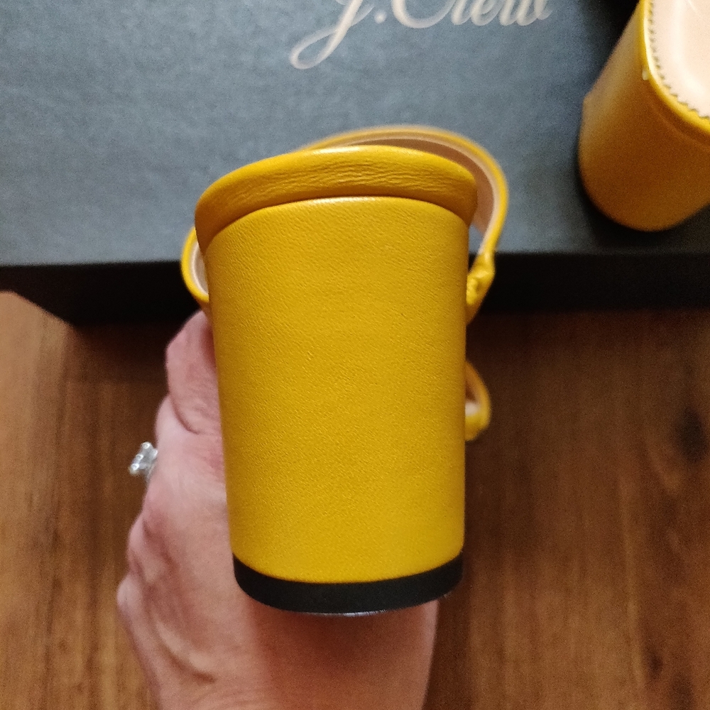 NIB Jcrew Lucie shoes sandal heel 7 mustard yellow warm marigold - Picture 8 of 15